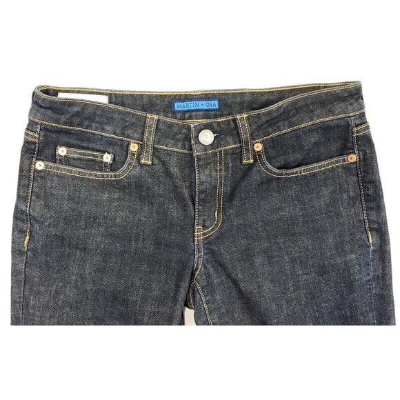 Martin + Osa Jeans 28 Long Slim Fit Dark Wash Straight Leg Mid Rise - Picture 7 of 7